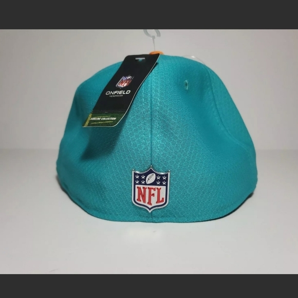Miami Dolphins New Era Official NFL Sideline Fitted Aqua Cap Hat Men's 7-1/4 New - Picture 3 of 6